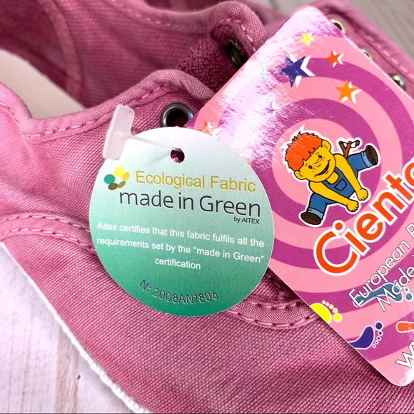 Cienta Kids Slip-On Canvas Sneaker ‘Distressed Pink’ Laceless Ecological Fabric - Picture 7 of 13